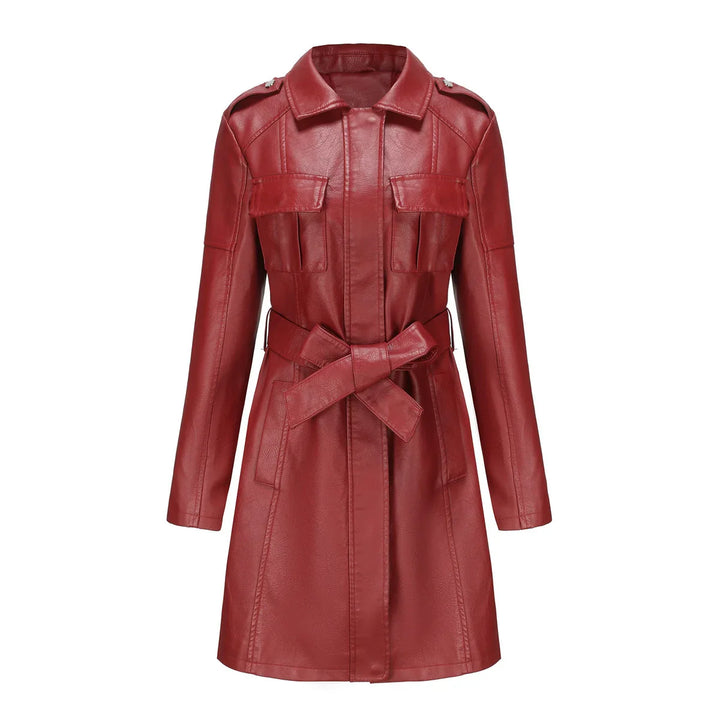 Manteau mi-long effet cuir | Élégance structurée au quotidien