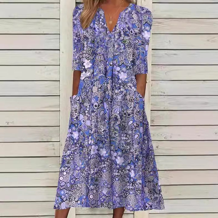 Robe bohème à imprimé floral | Élégance décontractée pour les journées ensoleillées