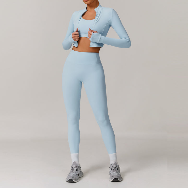 Veste manches longues, brassière & legging taille haute | Confort sculptant & look sportif