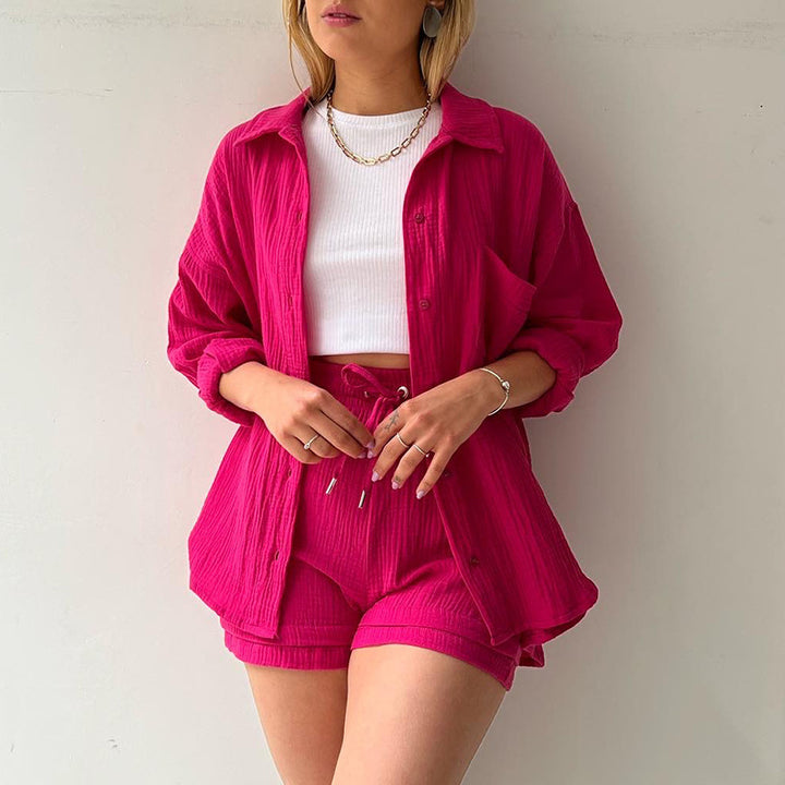 Ensemble chemise longue et short | Confort et style pour les journées détendues