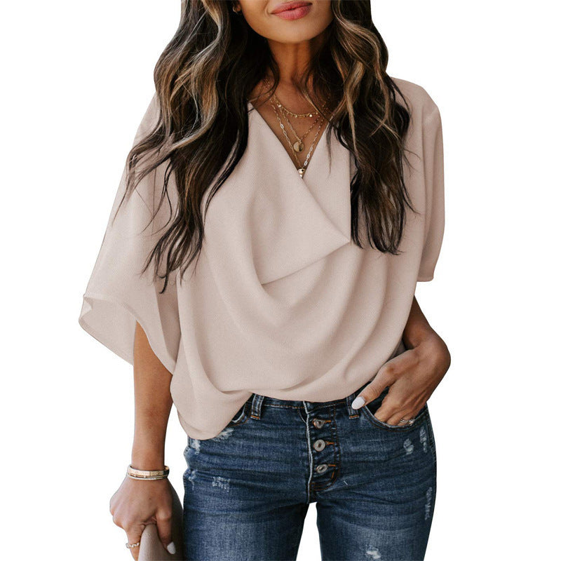Blouse Élégante à Col Dégagé | Style Décontracté et Chic pour Tous les Jours