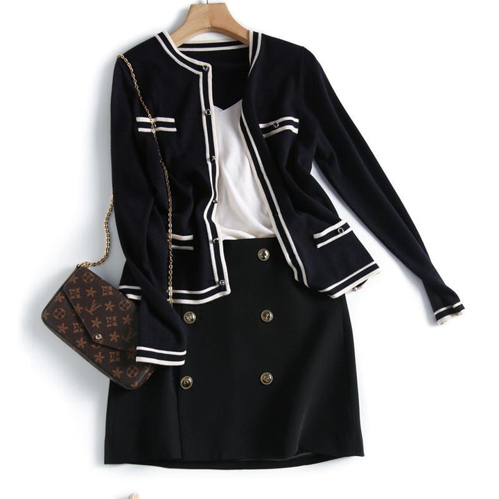 Cardigan chic contrasté | Élégance quotidienne