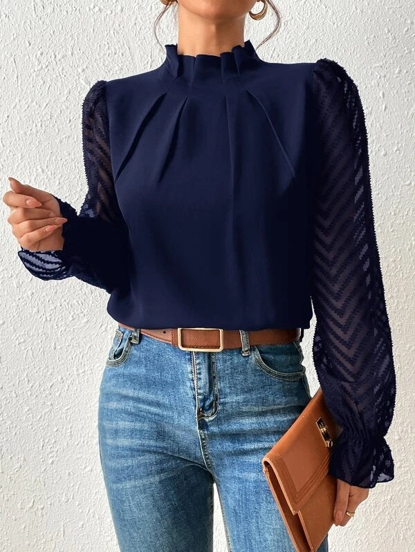 Blouse élégante plissée | Parfaite pour le bureau ou une sortie