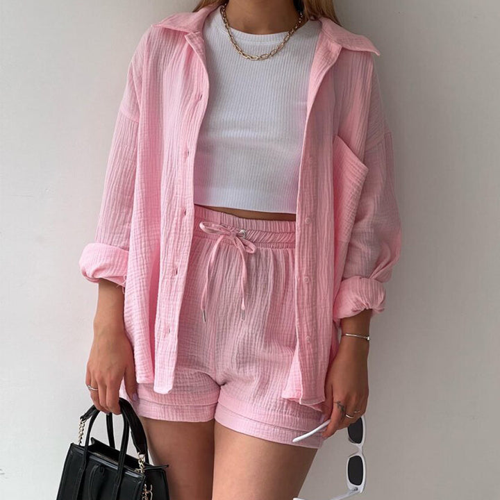 Ensemble chemise longue et short | Confort et style pour les journées détendues
