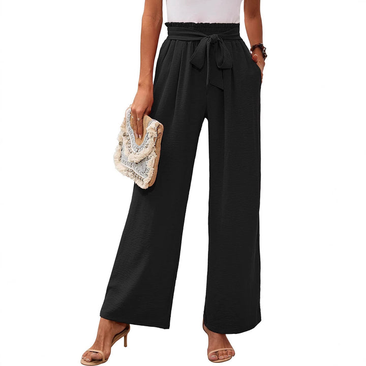 Pantalon Large Taille Haute avec Ceinture Noeud | Élégance Décontractée pour Toutes les Occasions