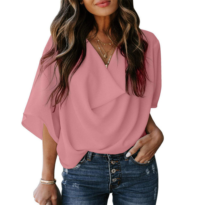 Blouse Élégante à Col Dégagé | Style Décontracté et Chic pour Tous les Jours