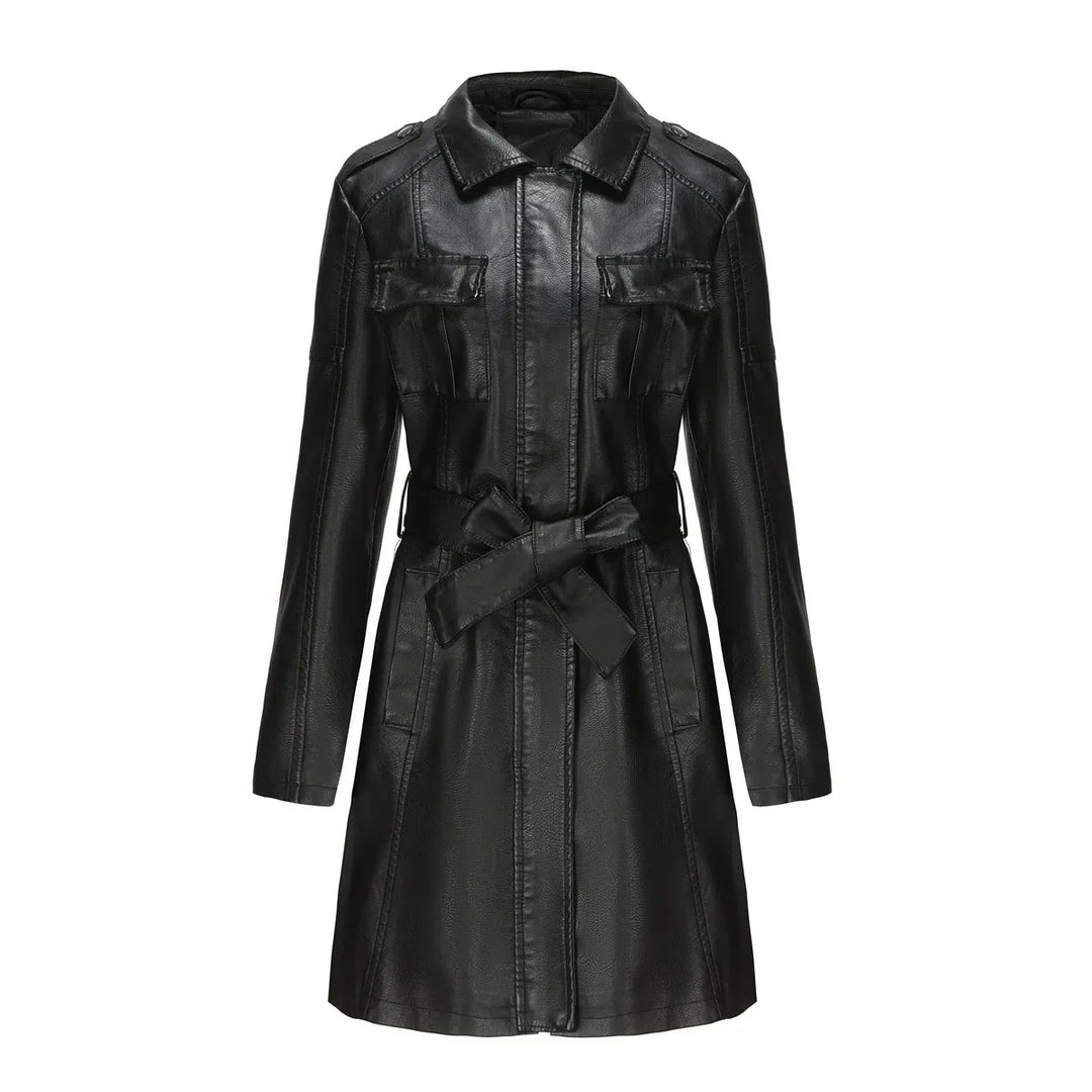 Manteau mi-long effet cuir | Élégance structurée au quotidien