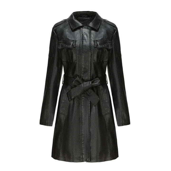 Manteau mi-long effet cuir | Élégance structurée au quotidien