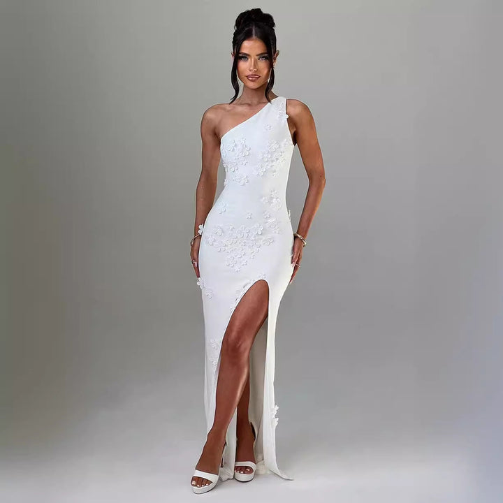 Robe une épaule fleurie | Élégance pour les occasions spéciales