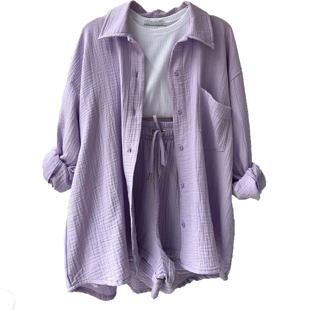 Ensemble chemise longue et short | Confort et style pour les journées détendues