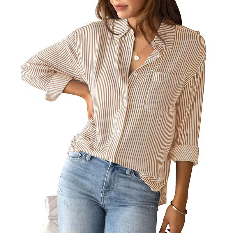 Chemise Rayée Décontractée | Élégance Quotidienne Sans Effort