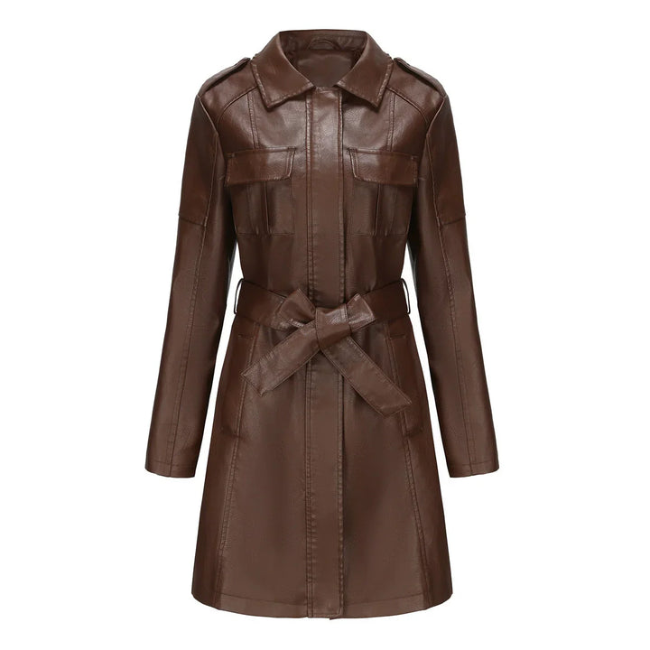 Manteau mi-long effet cuir | Élégance structurée au quotidien