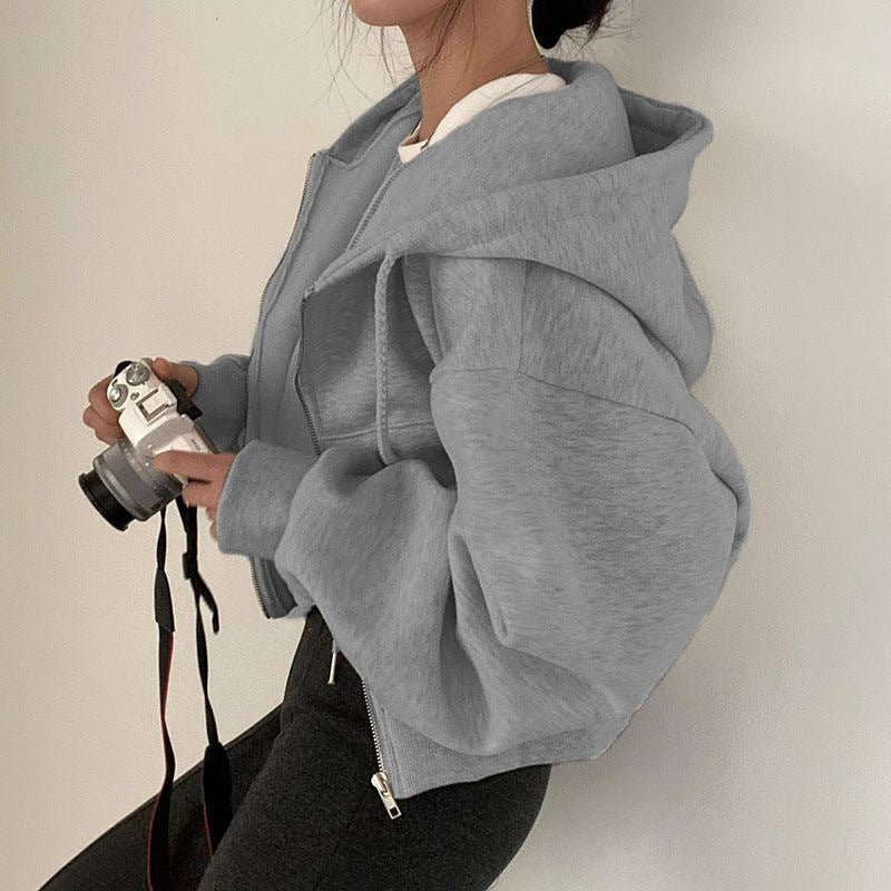 Sweat zippé à capuche | Confort urbain oversize
