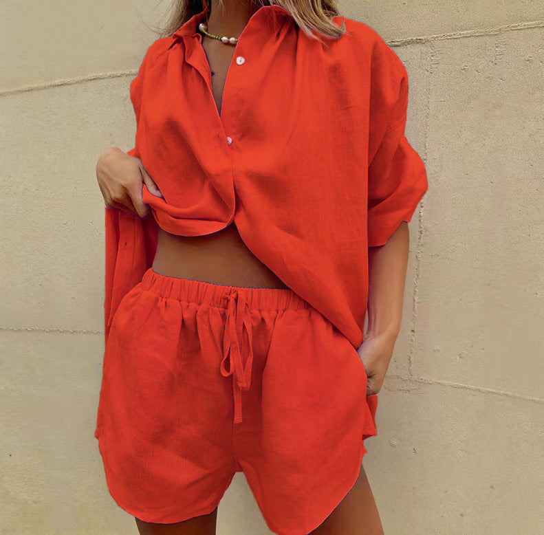 Ensemble chemise et short ample | Élégance décontractée pour journées ensoleillées