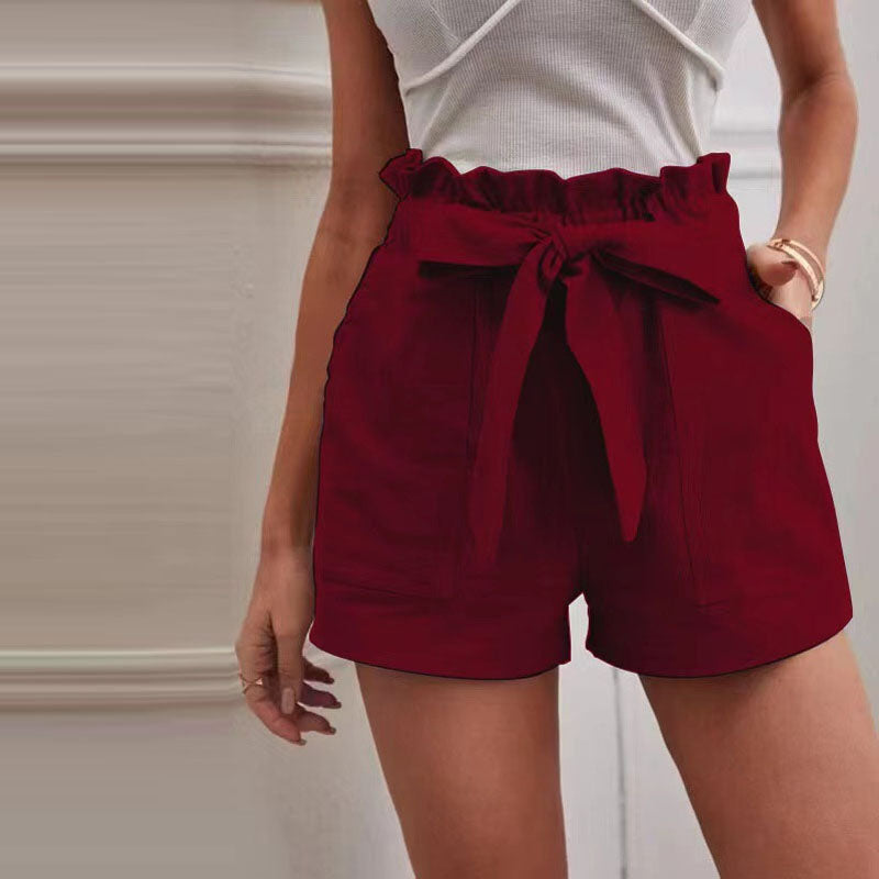 Short taille haute avec nœud | Confort et élégance estivale