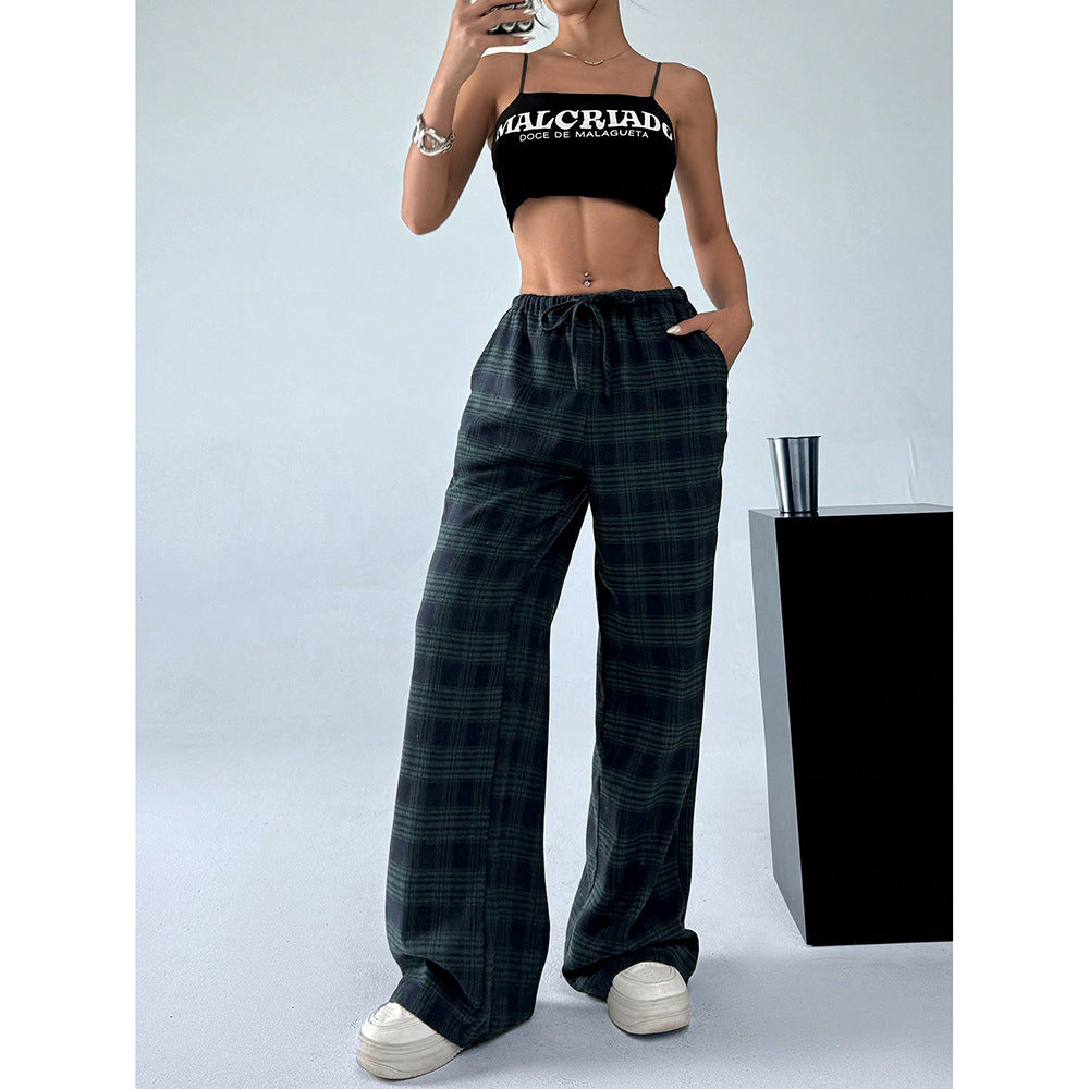 Pantalon large à carreaux | Style décontracté urbain