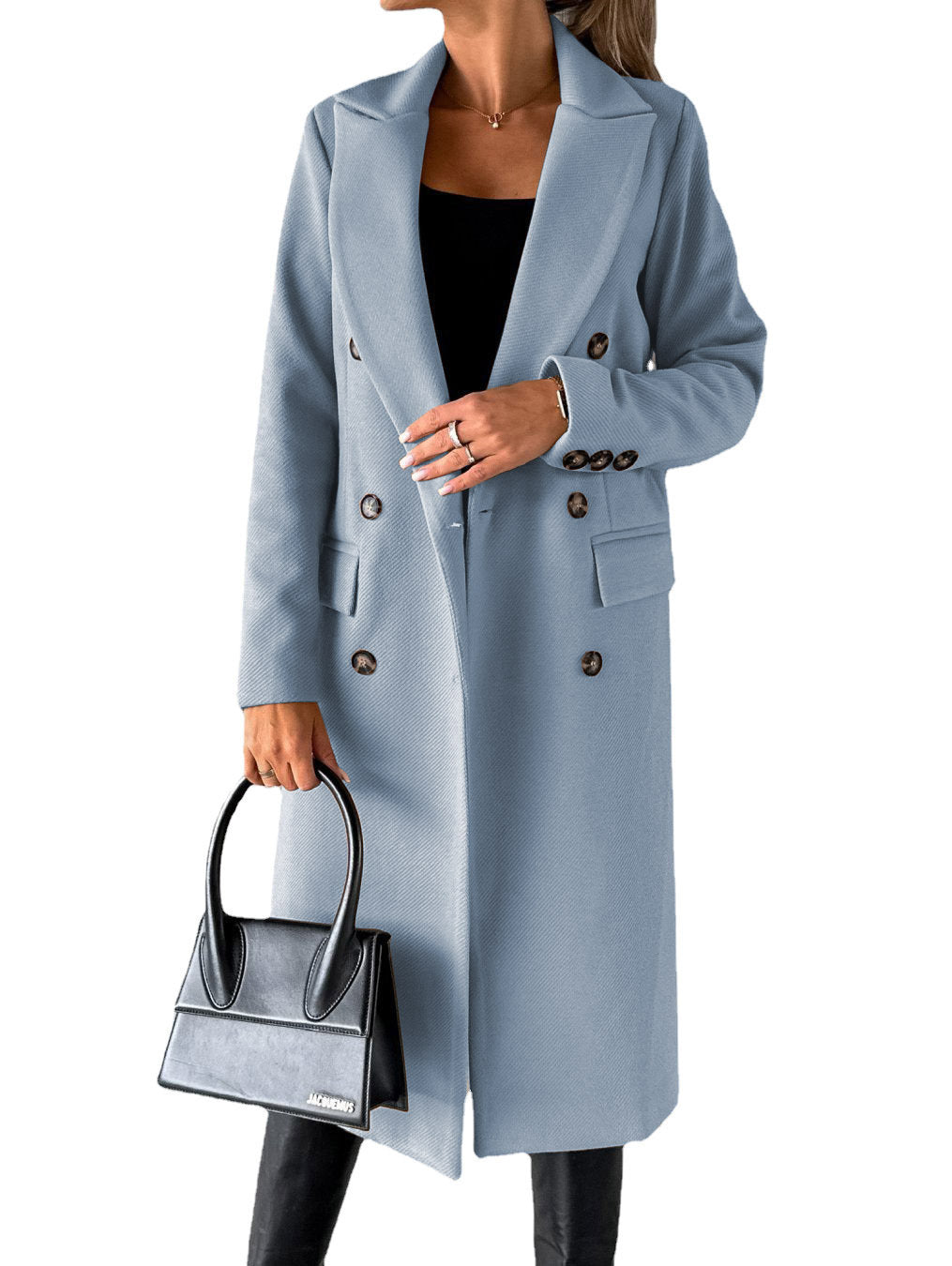 Manteau long croisé à boutons | Élégance structurée pour l’hiver