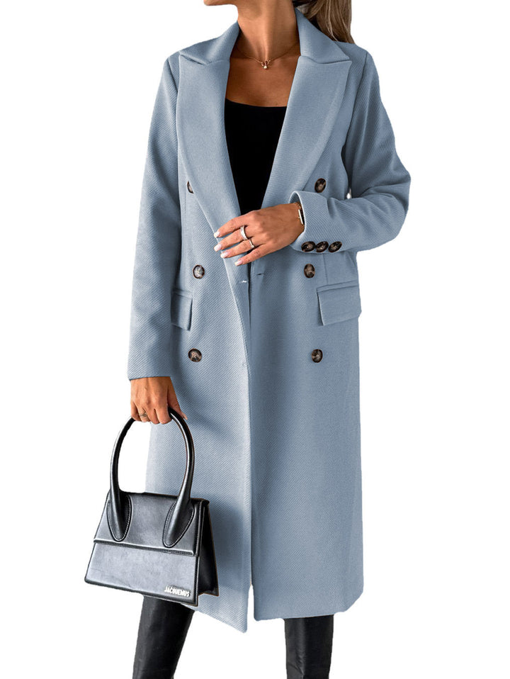Manteau long croisé à boutons | Élégance structurée pour l’hiver