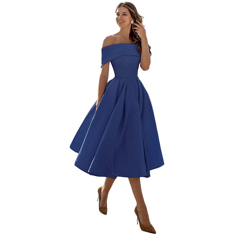Robe satinée bustier midi | Élégance intemporelle et coupe princesse