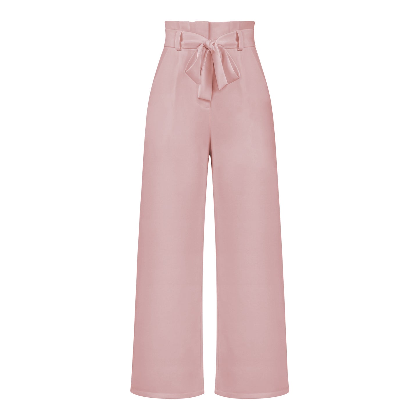 Pantalon large taille haute à nouer | Élégance décontractée au bureau ou en sortie