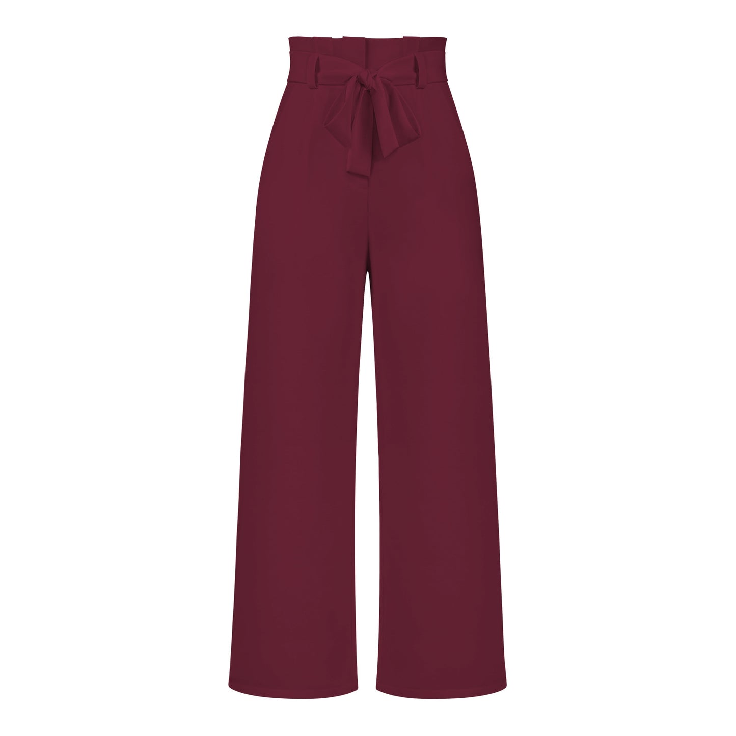 Pantalon large taille haute à nouer | Élégance décontractée au bureau ou en sortie