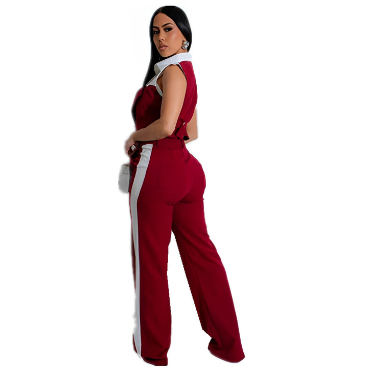 Ensemble pantalon taille haute & crop‑top à rabat | Élégance audacieuse au quotidien
