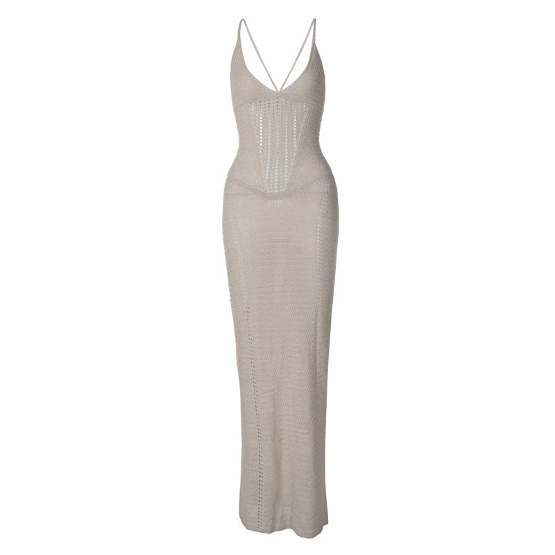 Robe longue crochetée moulante | Parfaite pour événements estivaux sophistiqués