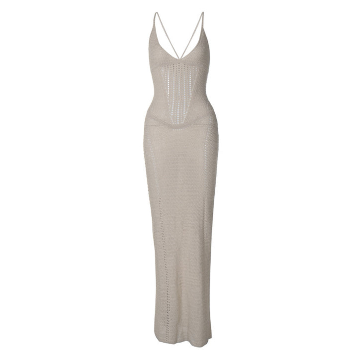 Robe longue crochetée moulante | Parfaite pour événements estivaux sophistiqués