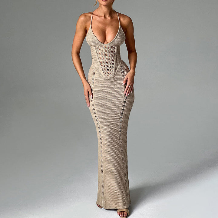 Robe longue crochetée moulante | Parfaite pour événements estivaux sophistiqués