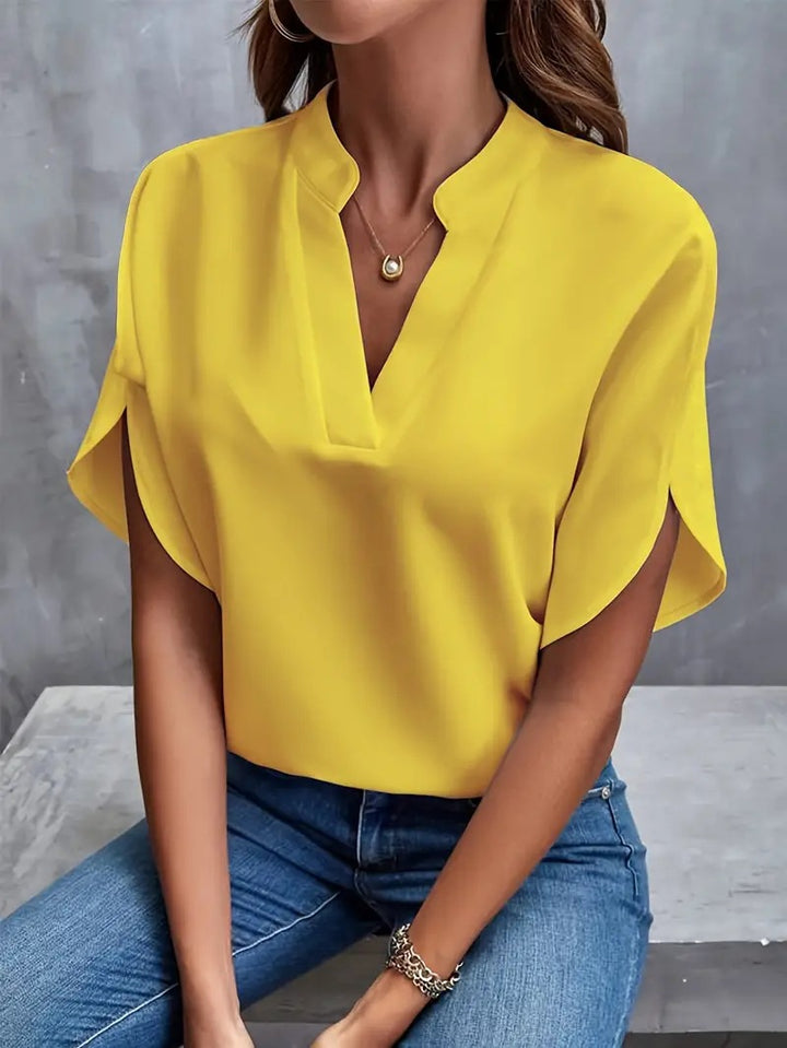 Blouse élégante à col fendu | Simplicité moderne pour tous les jours