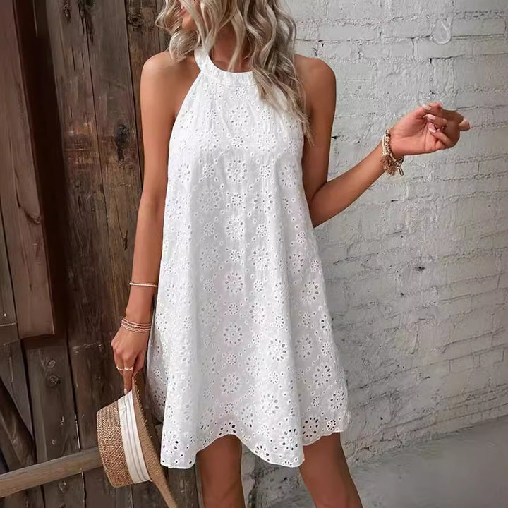 Robe sans manches col halter | Coupe élégante et allure décontractée