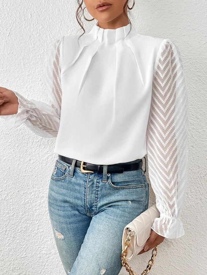 Blouse élégante plissée | Parfaite pour le bureau ou une sortie