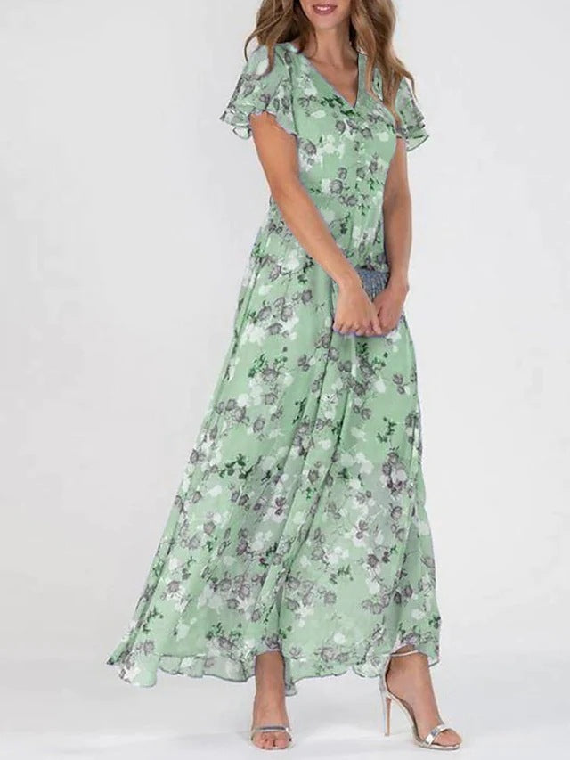 Robe longue fleurie à volants | Élégance aérienne pour les beaux jours