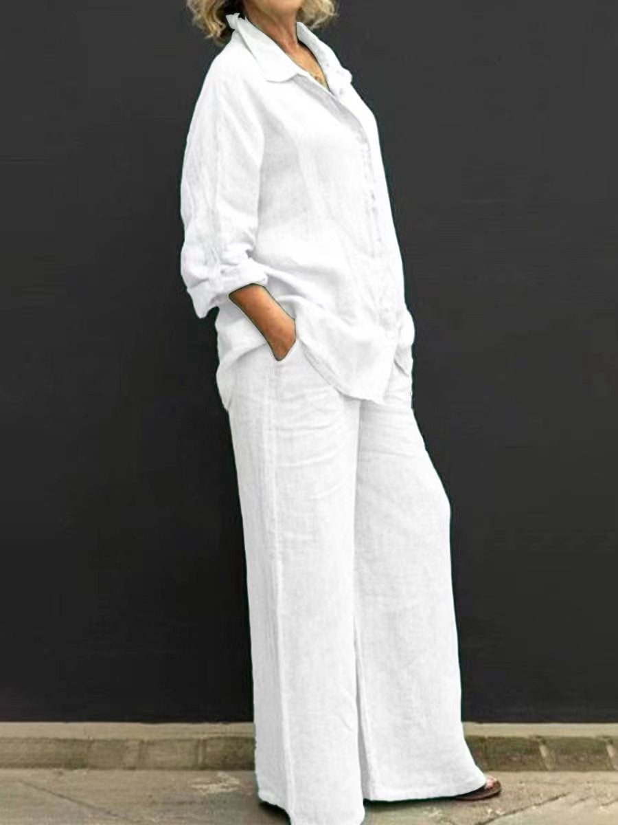 Ensemble chemise et pantalon ample | Élégance fluide pour un confort absolu