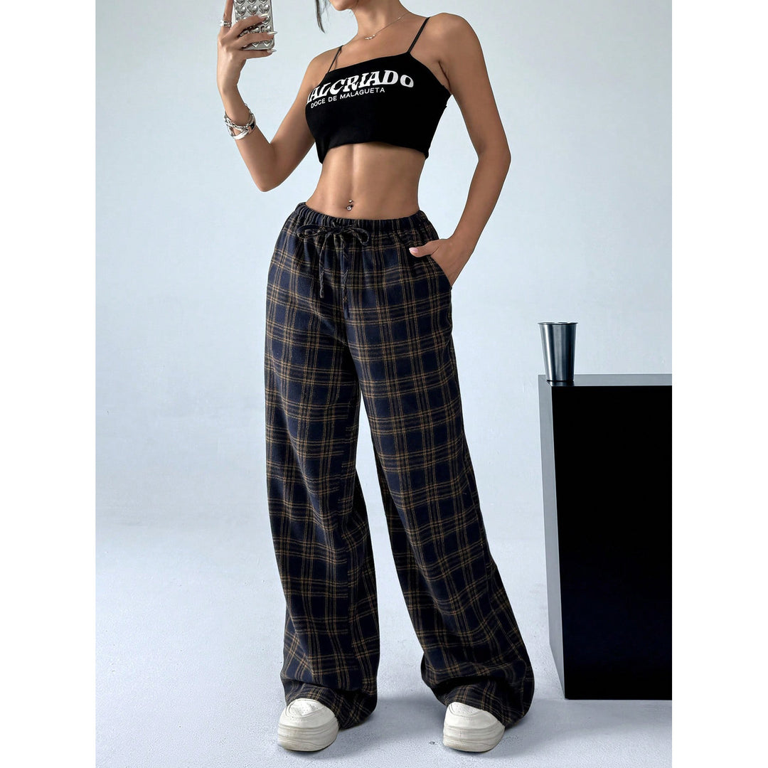 Pantalon large à carreaux | Style décontracté urbain