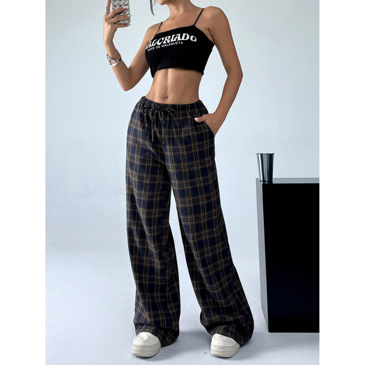 Pantalon large à carreaux | Style décontracté urbain