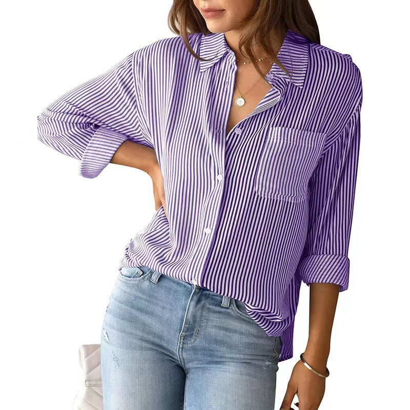 Chemise Rayée Décontractée | Élégance Quotidienne Sans Effort