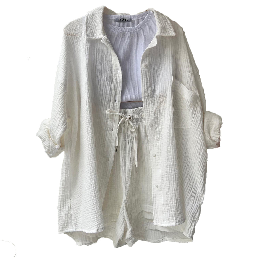 Ensemble chemise longue et short | Confort et style pour les journées détendues