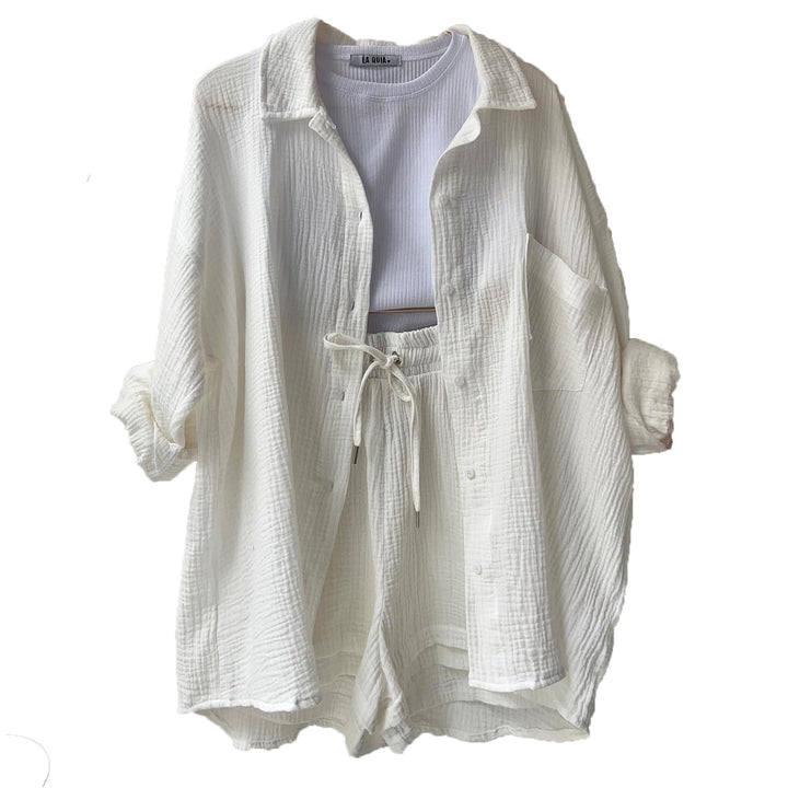 Ensemble chemise longue et short | Confort et style pour les journées détendues