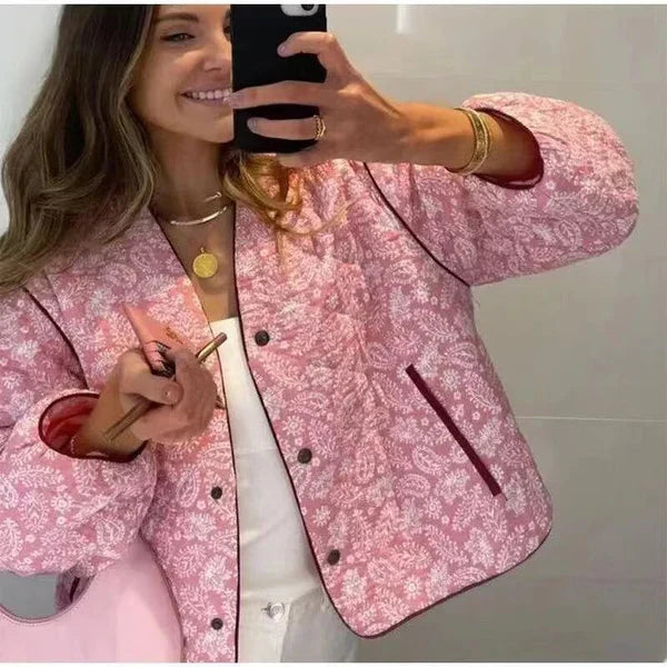 Veste matelassée florale | Tendance décontractée et style bohème
