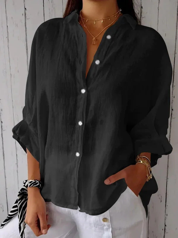 Chemise ample boutonnée | Élégance naturelle au quotidien