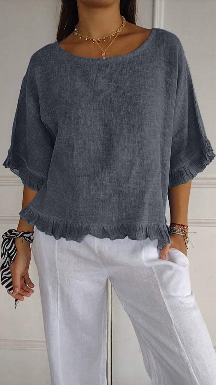 Chemise Ample à Volants | Élégance Décontractée et Confort Quotidien