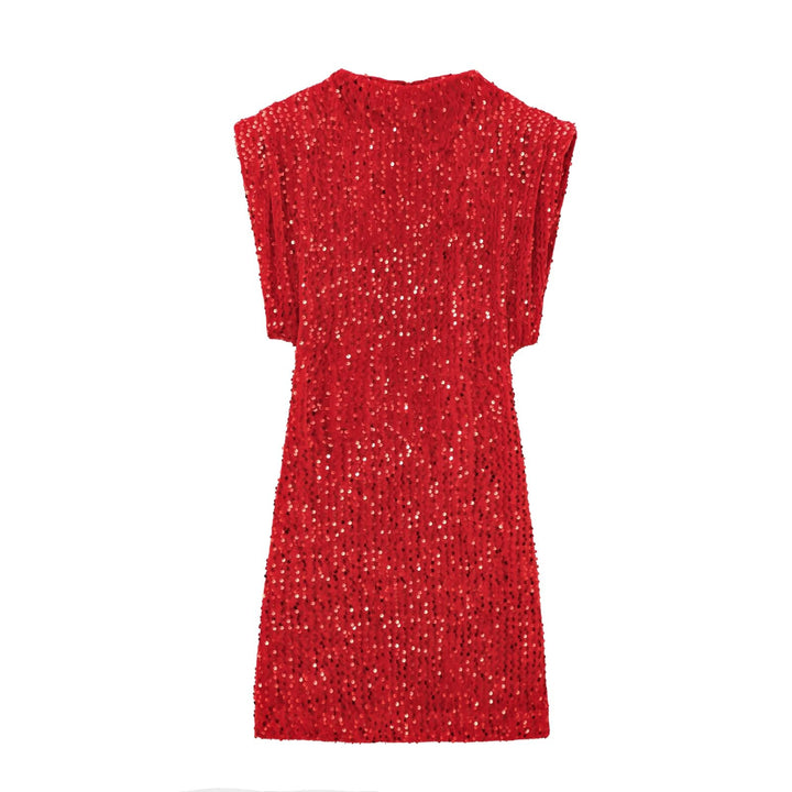 Robe noire scintillante sans manches | Élégance éclatante pour soirées raffinées