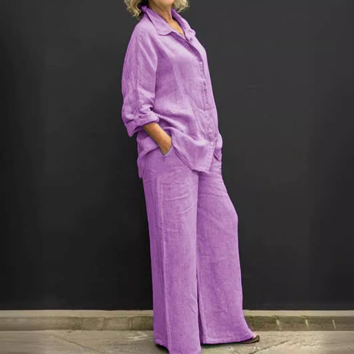 Ensemble chemise et pantalon ample | Élégance fluide pour un confort absolu