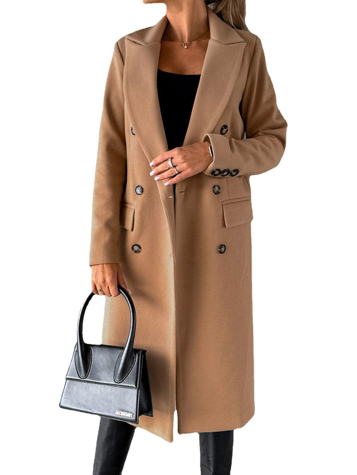 Manteau long croisé à boutons | Élégance structurée pour l’hiver