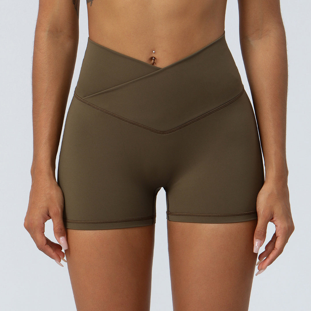 Short de sport taille haute en V | Confort sans coutures