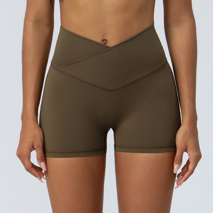 Short de sport taille haute en V | Confort sans coutures