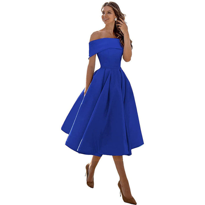 Robe satinée bustier midi | Élégance intemporelle et coupe princesse
