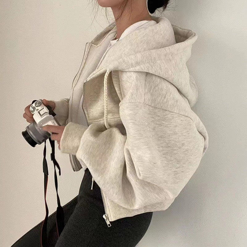 Sweat zippé à capuche | Confort urbain oversize