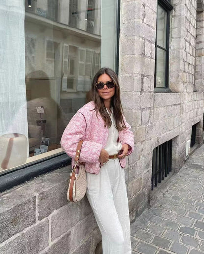 Veste matelassée florale | Tendance décontractée et style bohème
